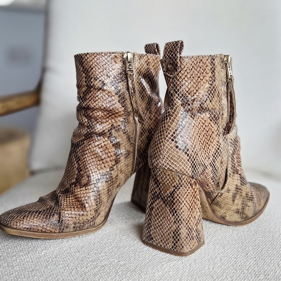 Circus by Sam Edelman Snakeskin Mid-Calf Block Heel Booties – Pascha – Size 6.5 - Picture 5 of 6